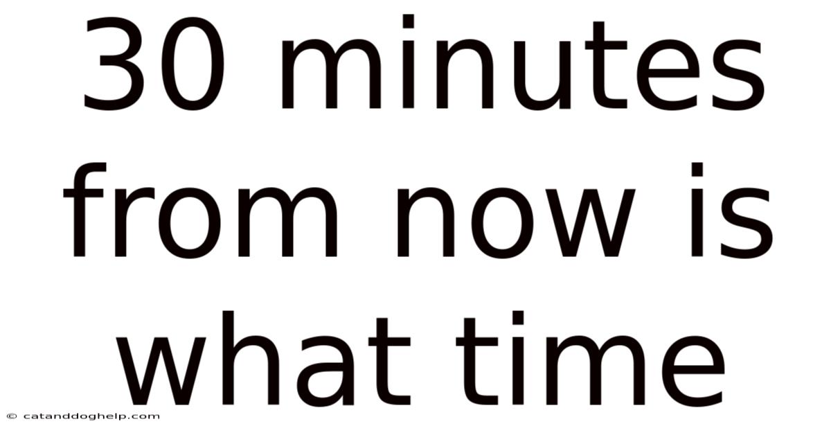 30 Minutes From Now Is What Time