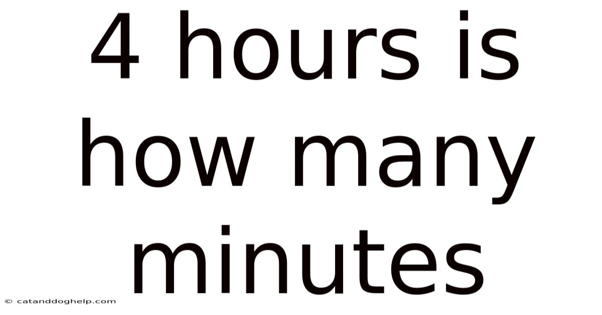4 Hours Is How Many Minutes