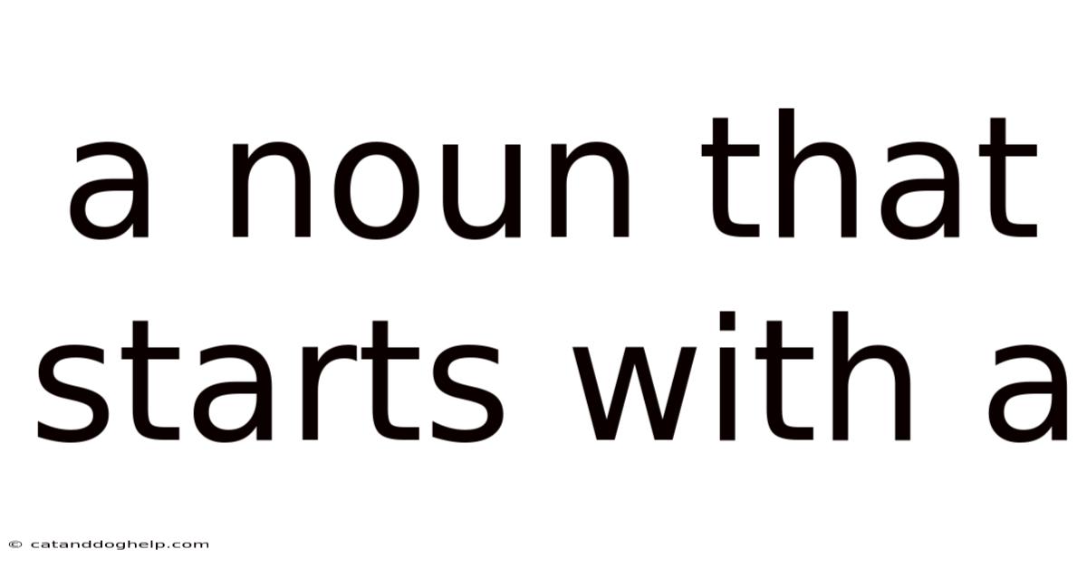 A Noun That Starts With A