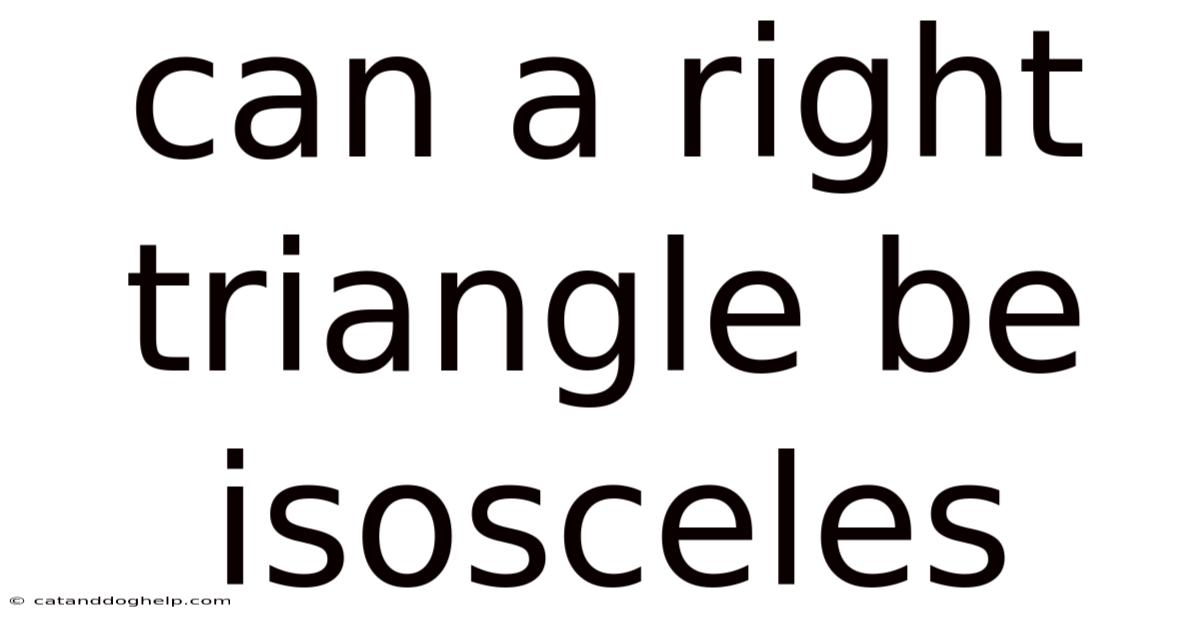 Can A Right Triangle Be Isosceles
