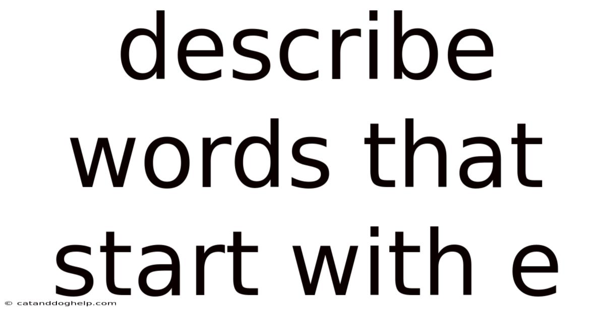 Describe Words That Start With E