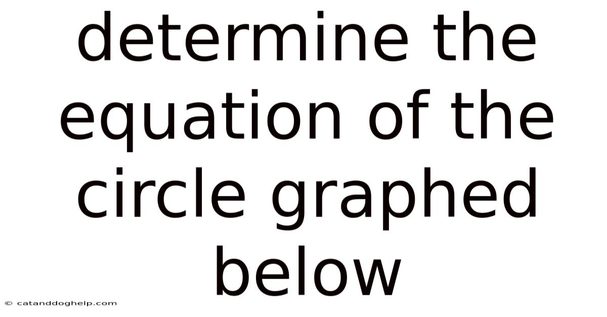 Determine The Equation Of The Circle Graphed Below