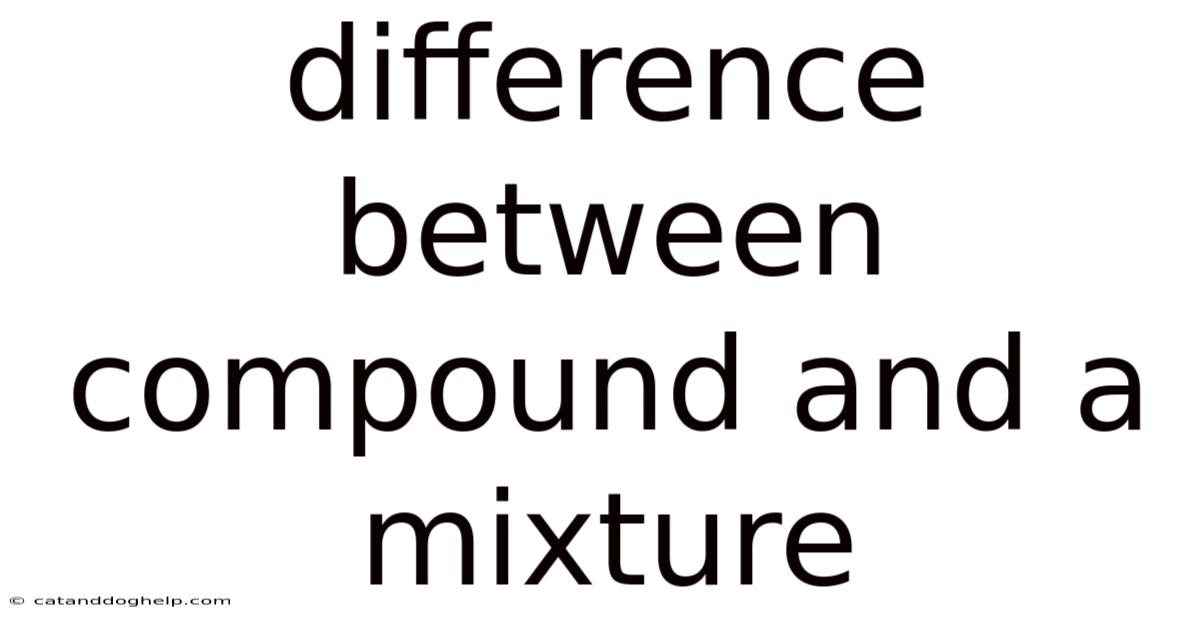 Difference Between Compound And A Mixture