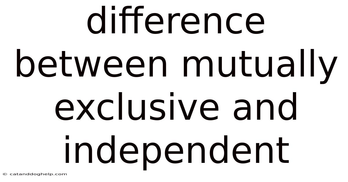 Difference Between Mutually Exclusive And Independent