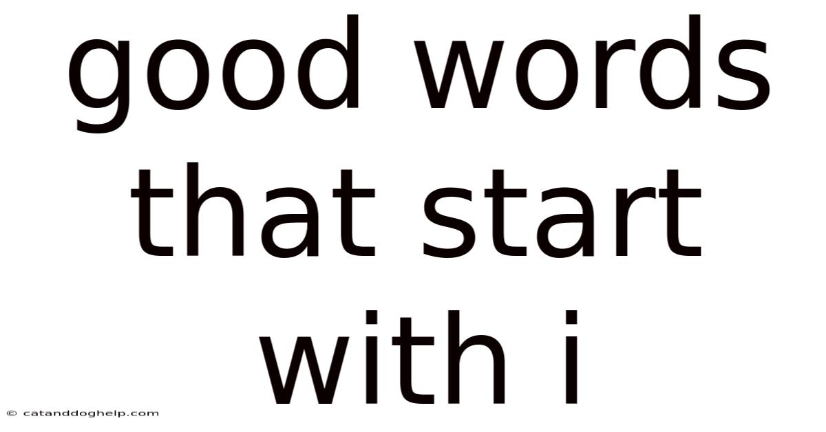 Good Words That Start With I
