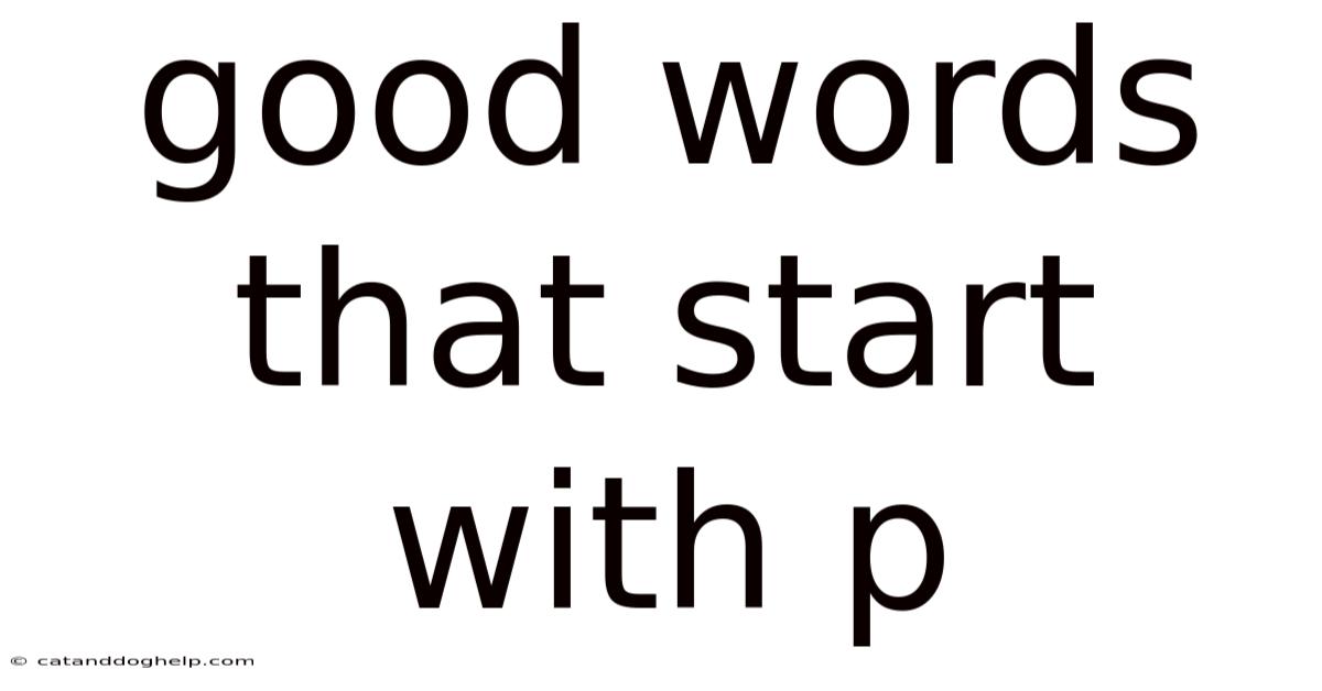 Good Words That Start With P