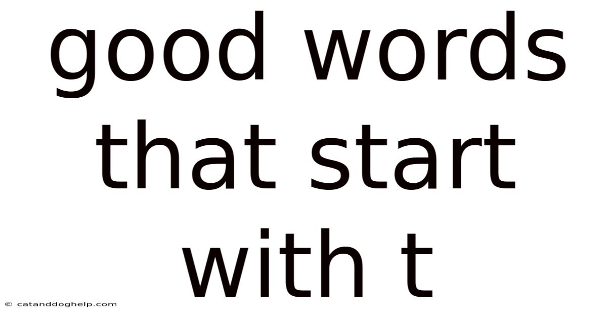 Good Words That Start With T