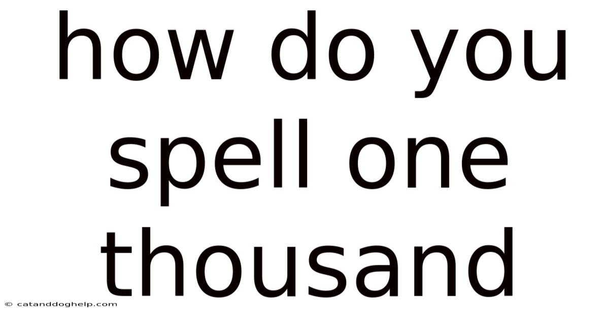 How Do You Spell One Thousand