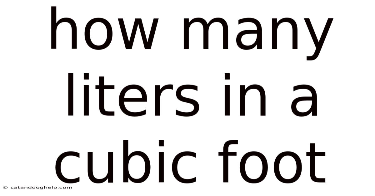 How Many Liters In A Cubic Foot