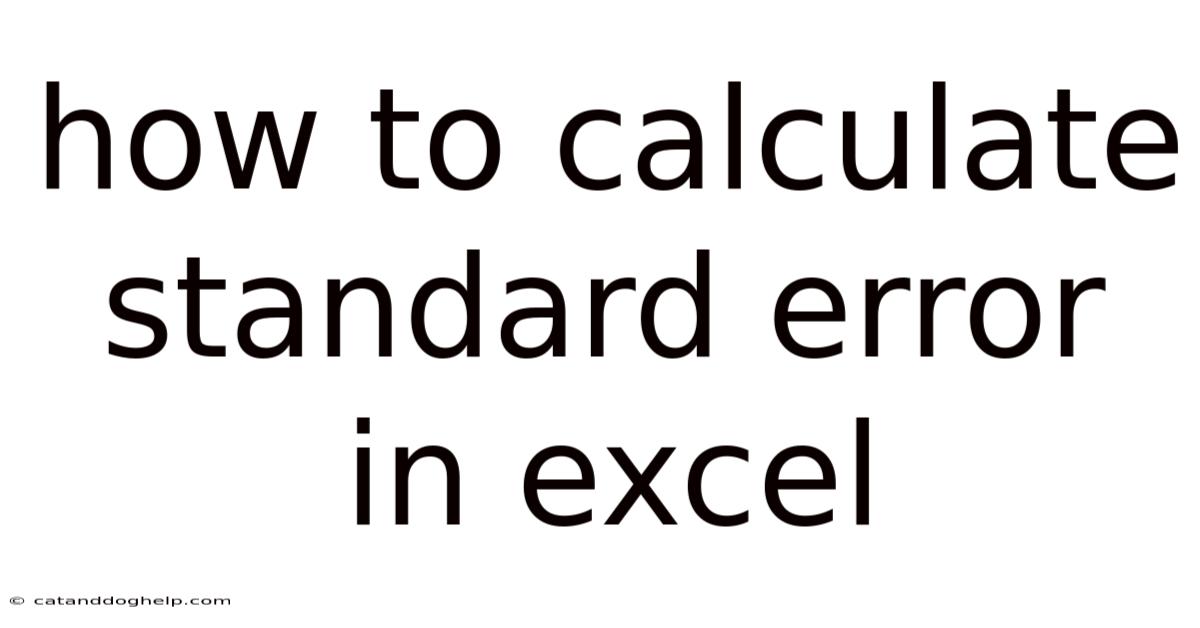 How To Calculate Standard Error In Excel