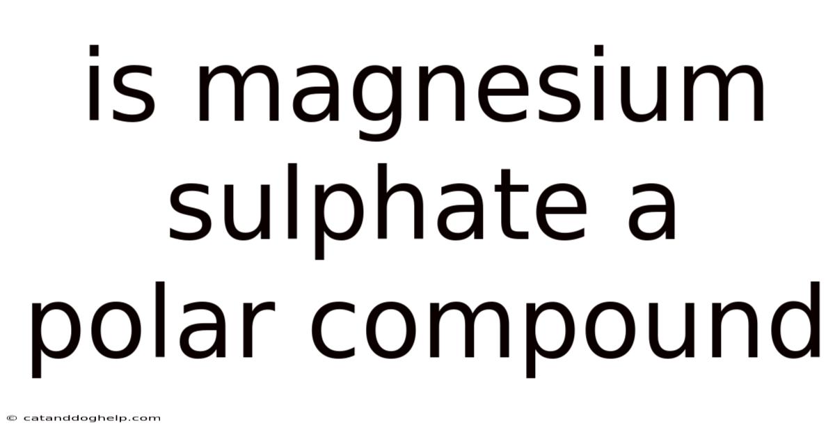 Is Magnesium Sulphate A Polar Compound