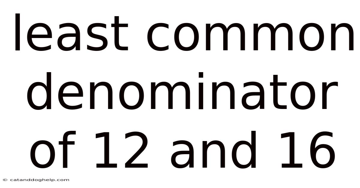 Least Common Denominator Of 12 And 16