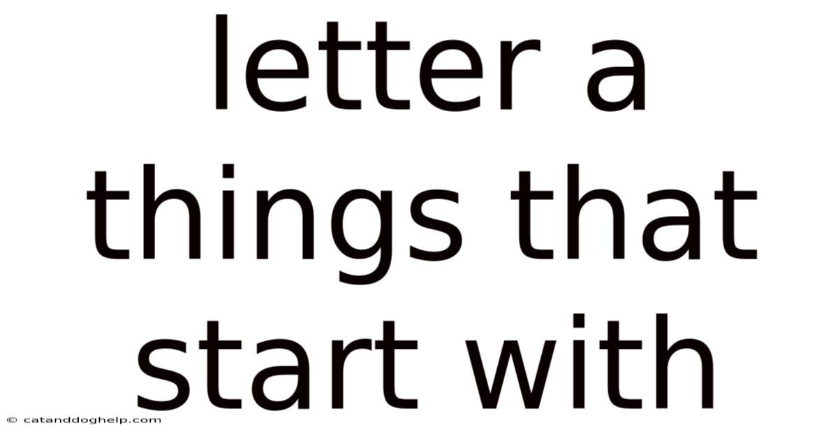 Letter A Things That Start With