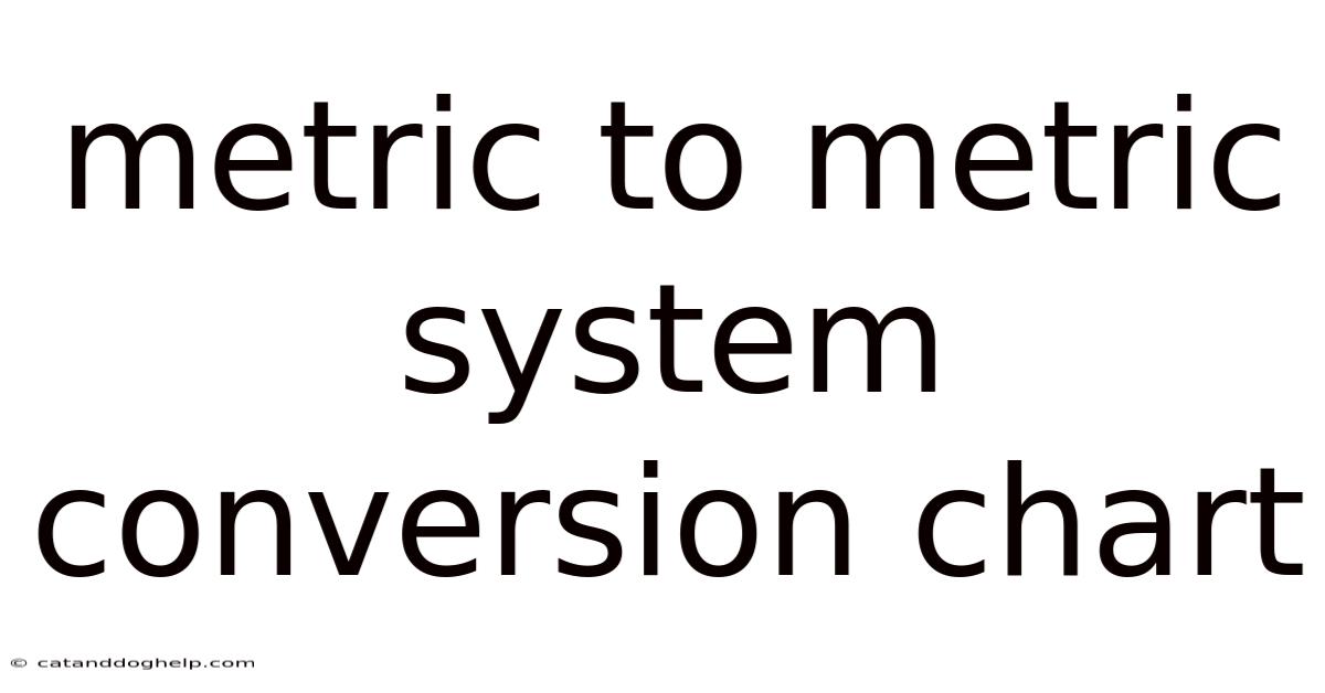 Metric To Metric System Conversion Chart