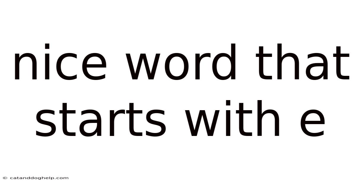 Nice Word That Starts With E