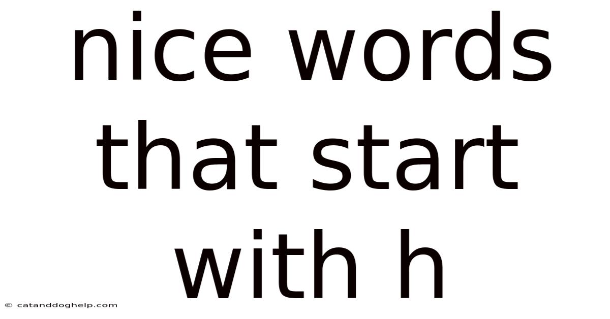 Nice Words That Start With H