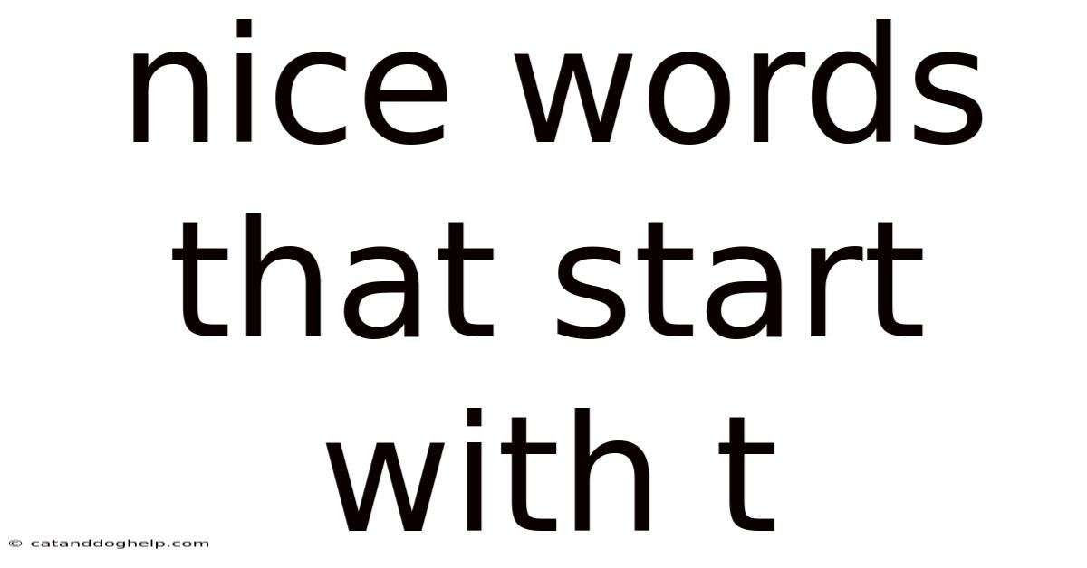 Nice Words That Start With T
