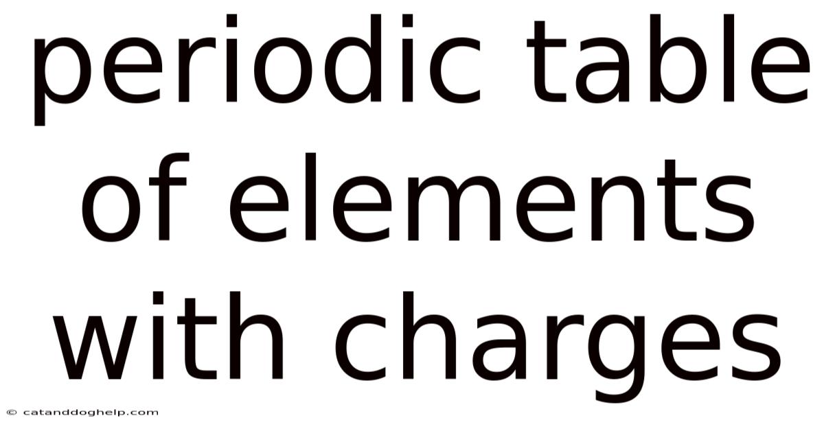 Periodic Table Of Elements With Charges