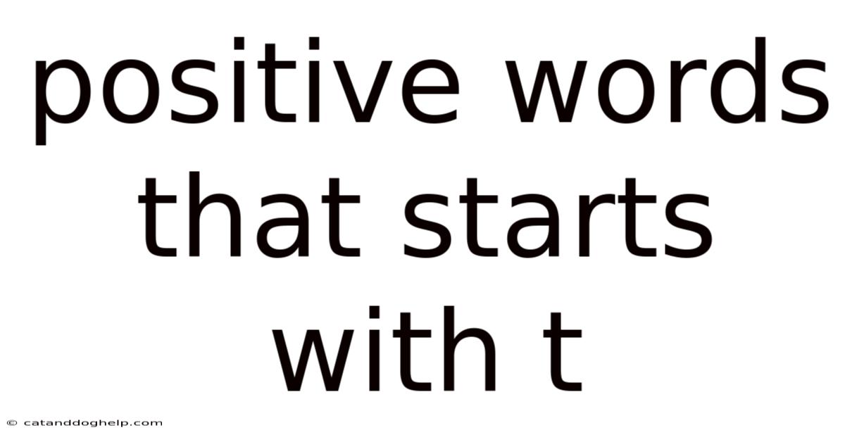 Positive Words That Starts With T