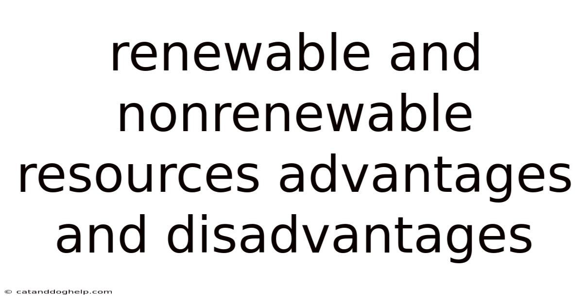 Renewable And Nonrenewable Resources Advantages And Disadvantages
