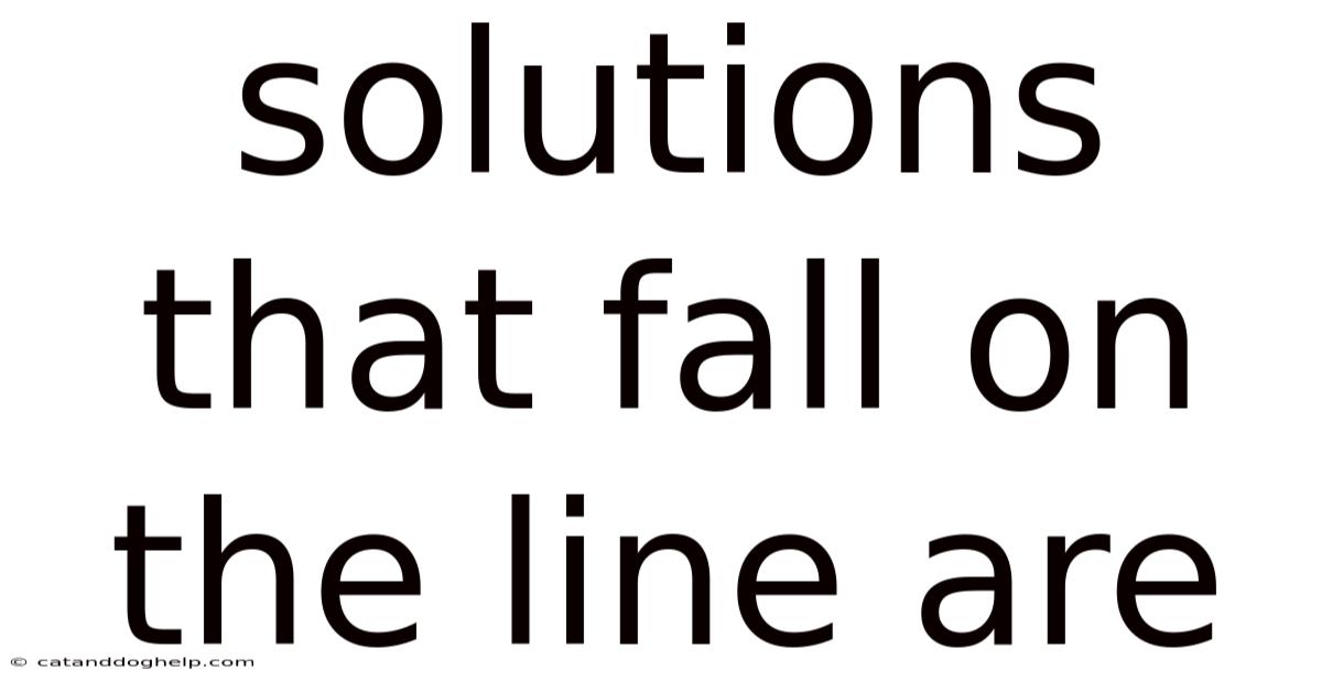 Solutions That Fall On The Line Are