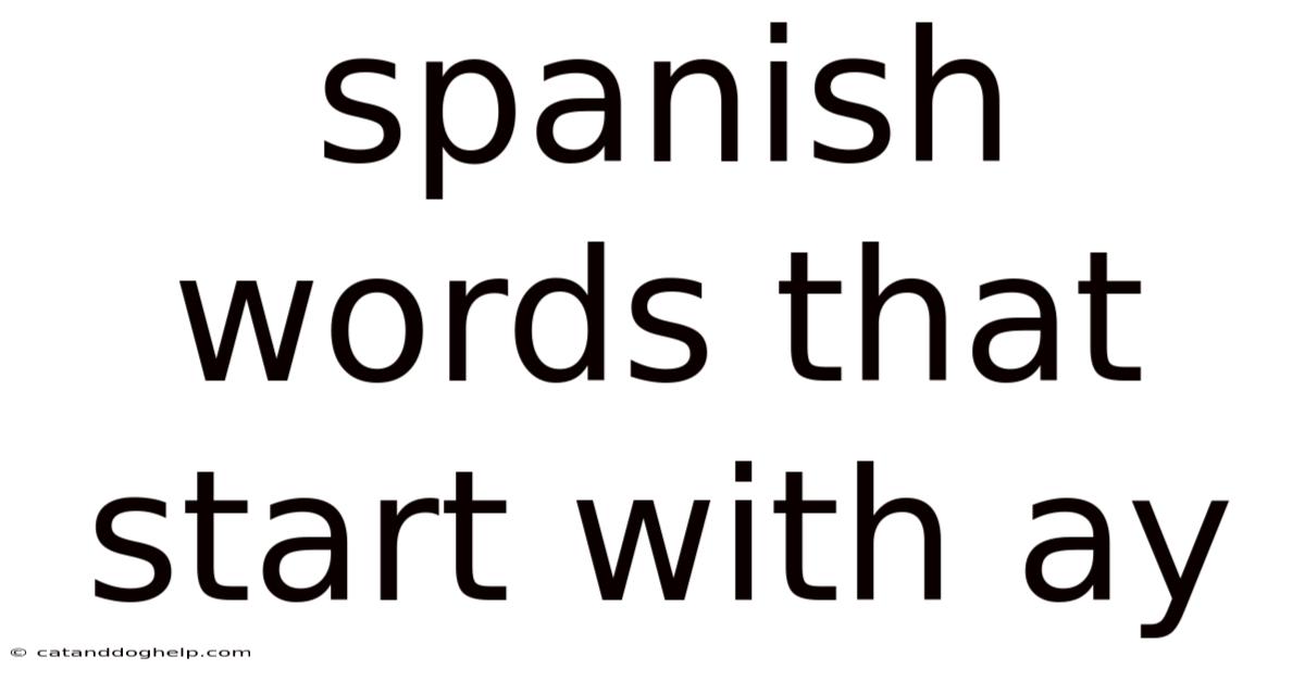Spanish Words That Start With Ay
