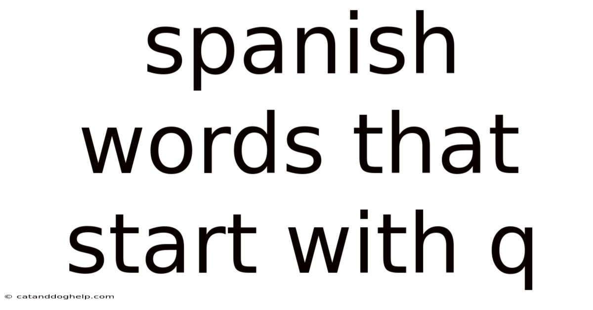 Spanish Words That Start With Q