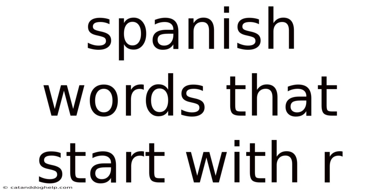 Spanish Words That Start With R