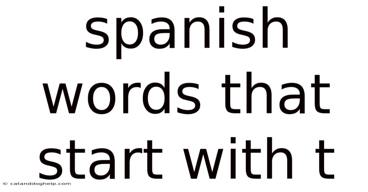 Spanish Words That Start With T