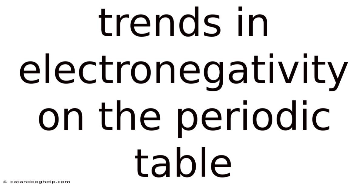 Trends In Electronegativity On The Periodic Table