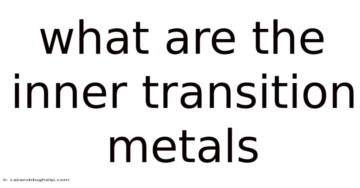 What Are The Inner Transition Metals
