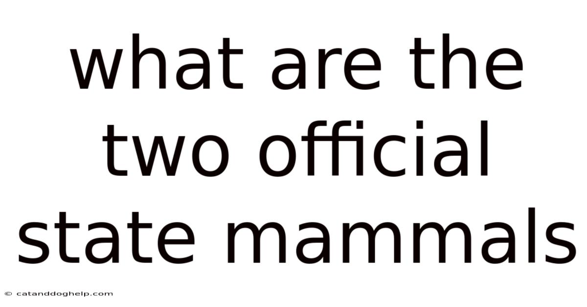 What Are The Two Official State Mammals