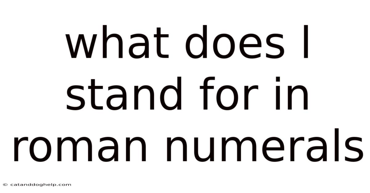 What Does L Stand For In Roman Numerals