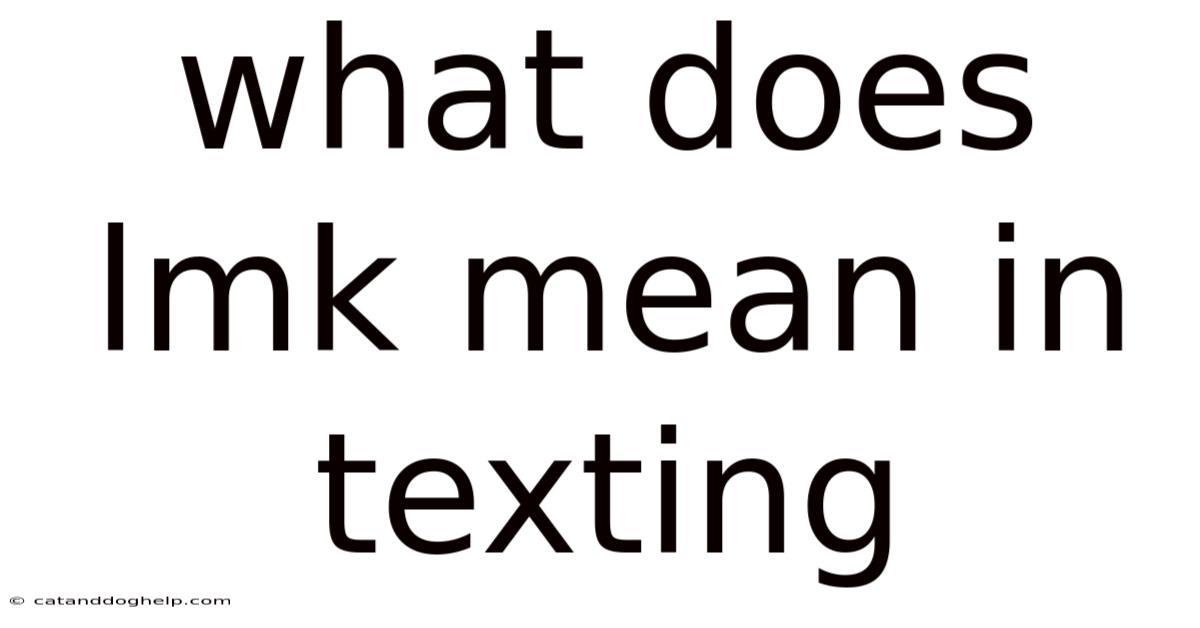 What Does Lmk Mean In Texting