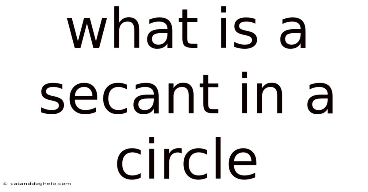What Is A Secant In A Circle