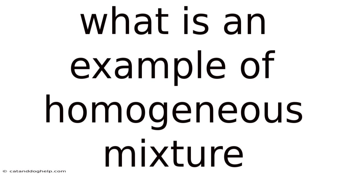 What Is An Example Of Homogeneous Mixture