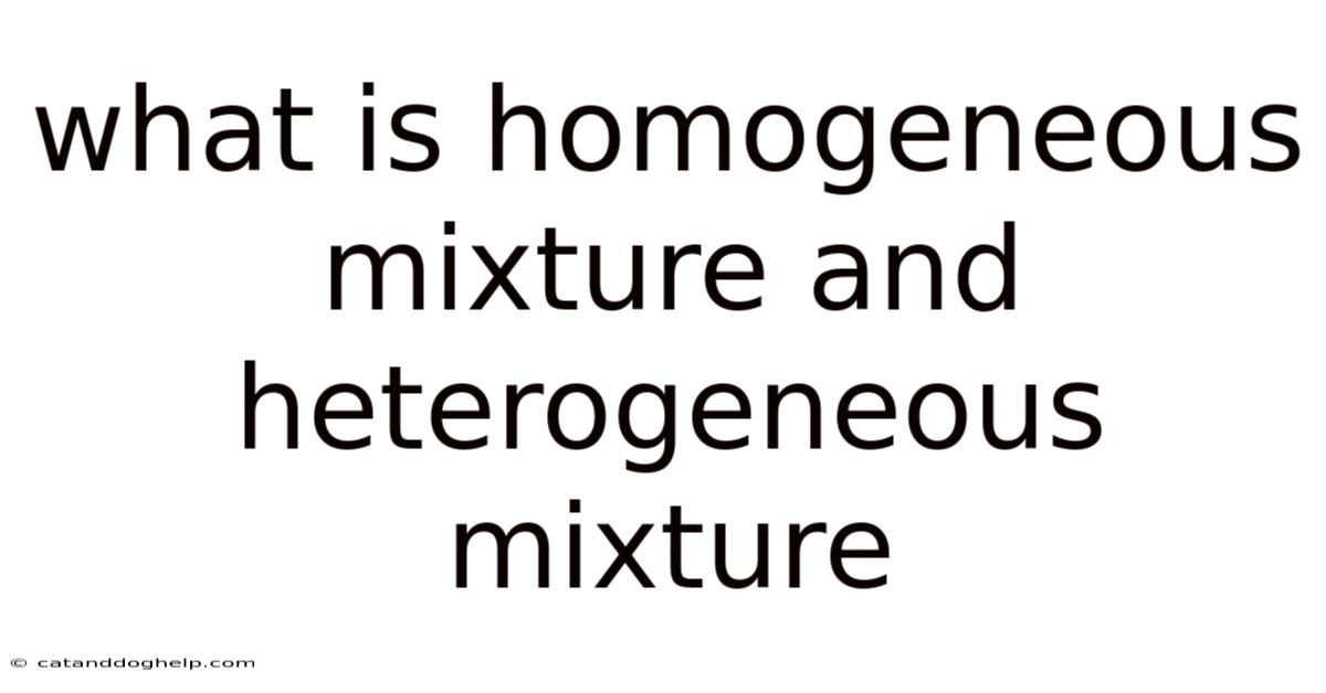 What Is Homogeneous Mixture And Heterogeneous Mixture