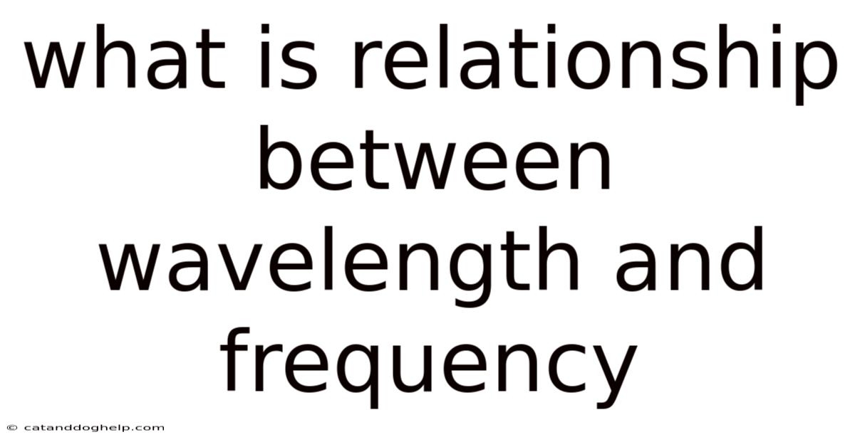 What Is Relationship Between Wavelength And Frequency