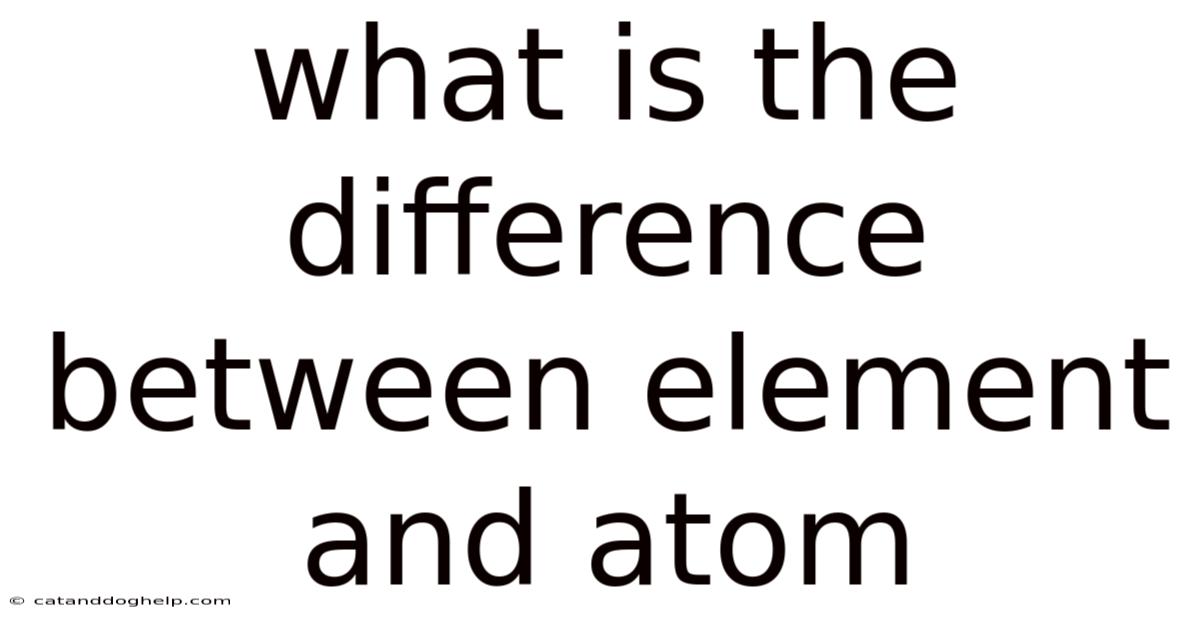 What Is The Difference Between Element And Atom