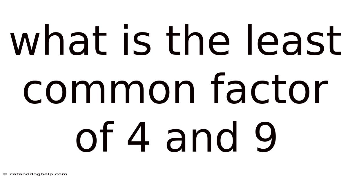 What Is The Least Common Factor Of 4 And 9