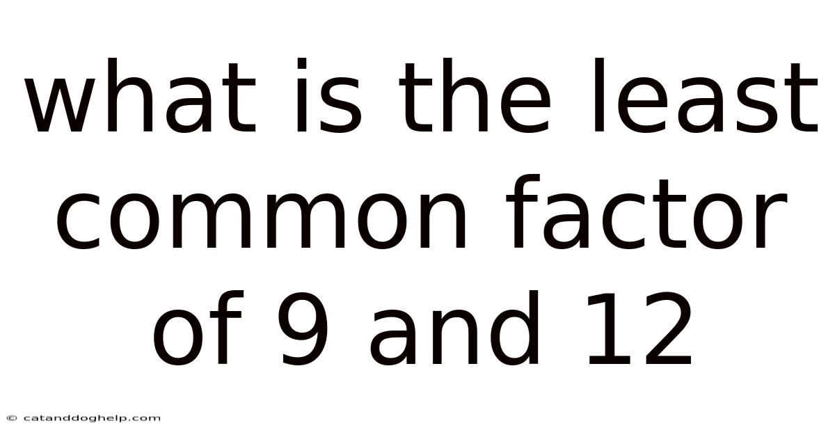 What Is The Least Common Factor Of 9 And 12