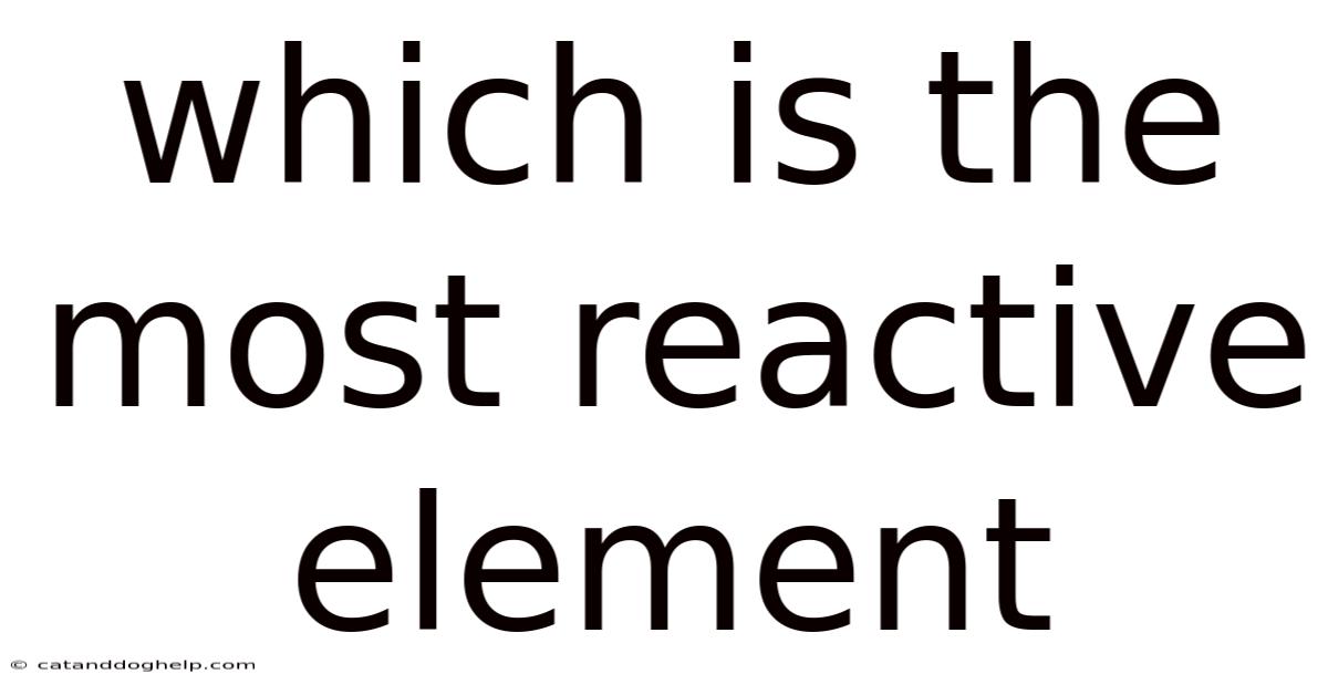 Which Is The Most Reactive Element