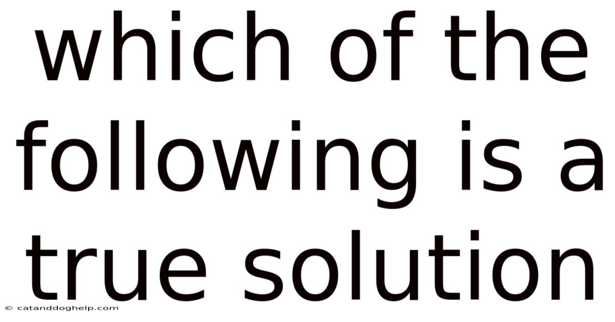 Which Of The Following Is A True Solution