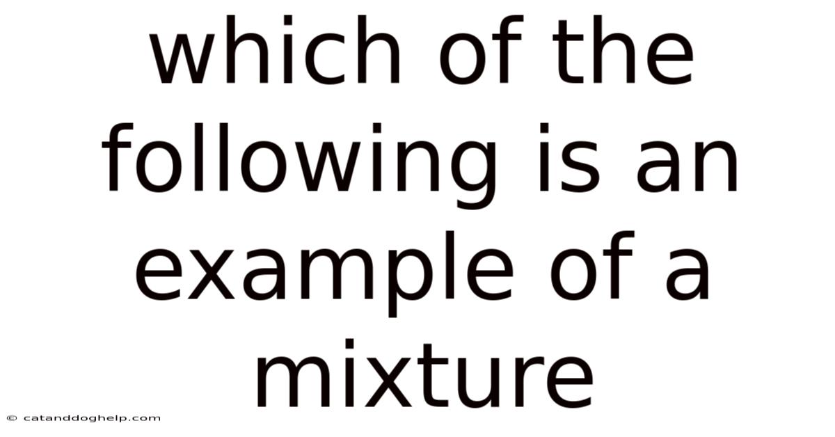 Which Of The Following Is An Example Of A Mixture