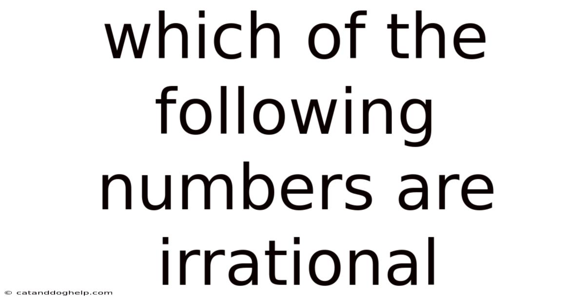 Which Of The Following Numbers Are Irrational