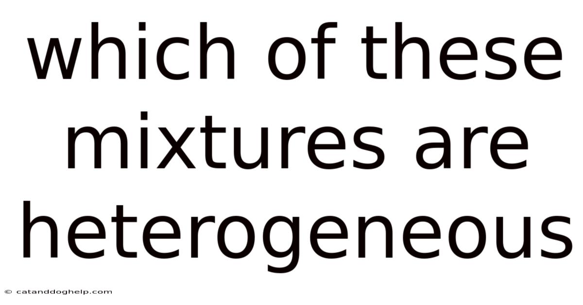 Which Of These Mixtures Are Heterogeneous