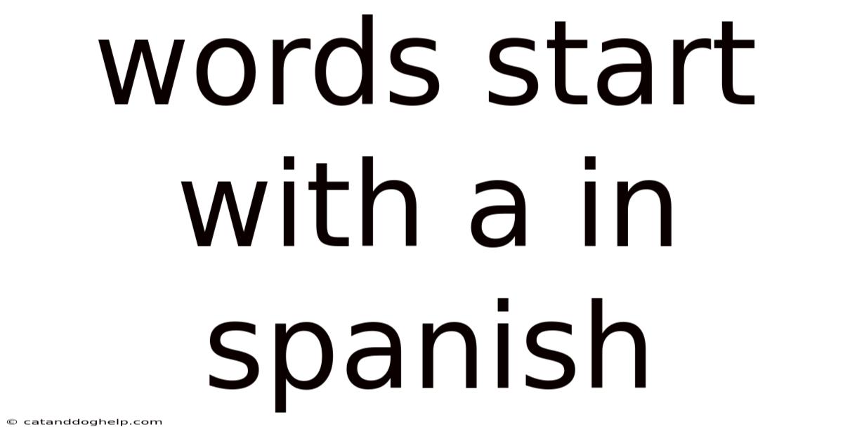 Words Start With A In Spanish