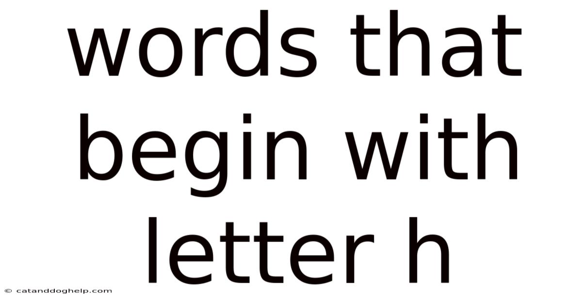 Words That Begin With Letter H