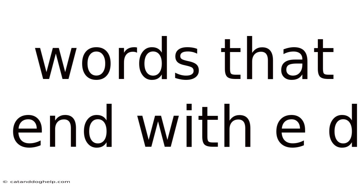 Words That End With E D