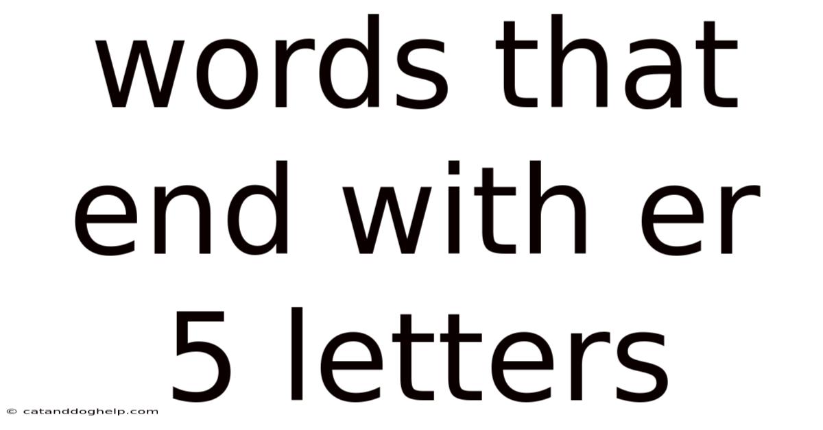 Words That End With Er 5 Letters
